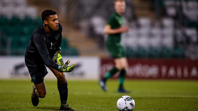 19 November 2019; Gavin Bazunu of Republic of Ireland during the UEFA European U21 Championship Qualifier match between Republic of Ireland and Sweden at Tallaght Stadium in Tallaght, Dublin. Photo by Eoin Noonan/Sportsfile