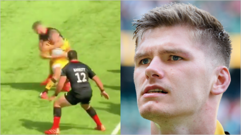 WATCH: Owen Farrell Sent Off For Dangerous Swinging Arm Tackle, Could Miss Leinster Tie