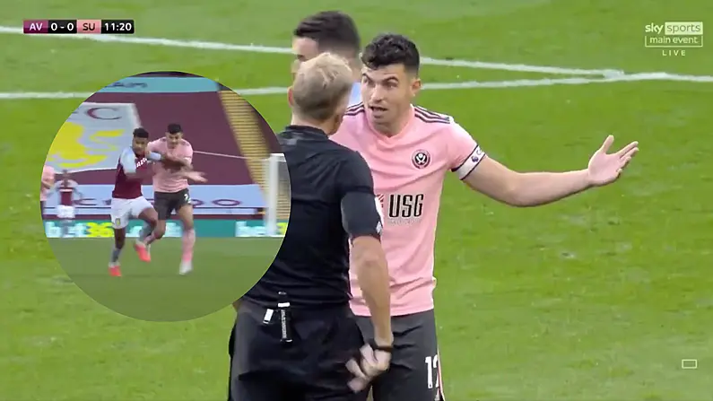 Watch: John Egan Harshly Sent Off 11 Minutes Into Aston Villa Clash