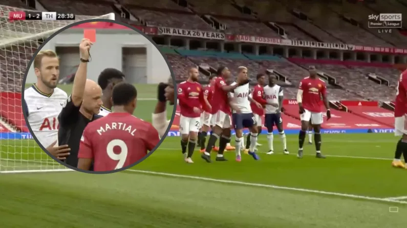 Watch: Stupid Martial Red Card Sums Up Disastrous Manchester United Performance