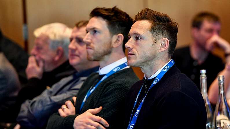 29 February 2020; GPA CEO Paul Flynn, right, and GPA Chairman Seamus Hickey during the GAA Annual Congress 2020 at Croke Park in Dublin. Photo by Piaras O Midheach/Sportsfile