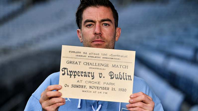 12 August 2020; The GAA Museum Remembers Bloody Sunday tragedy: Dublin footballer Michael Darragh MacAuley remembers the 14 victims who lost their lives in the Bloody Sunday tragedy 100 years on at the launch of the GAA Museums Bloody Sunday centenary events series at Croke Park. For a full list of events over the coming months visit www.crokepark.ie/bloodysunday. Photo by Brendan Moran/Sportsfile