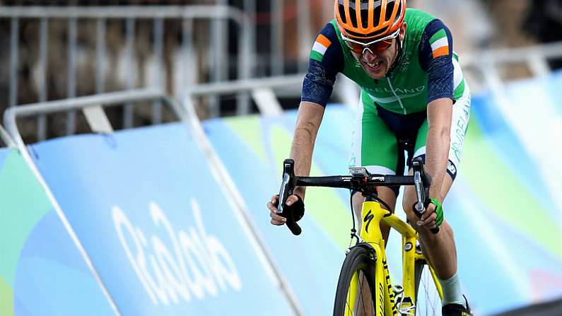 6 August 2016; Dan Martin of Ireland after finishing the Men's Road Race during the 2016 Rio Summer Olympic Games in Rio de Janeiro, Brazil. Photo by Stephen McCarthy/Sportsfile