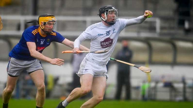 1 November 2020; Brian Byrne of Kildare in action against Daniel Staunton of Wicklow during the Christy Ring Cup Round 2A match between Kildare and Wicklow at St Conleth's Park in Newbridge, Kildare. Photo by Sam Barnes/Sportsfile