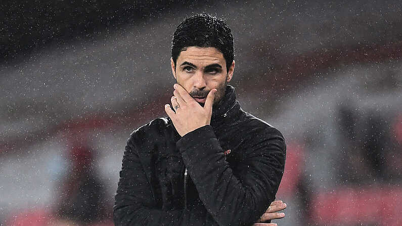 Arsenal manager Mikel Arteta on the touchline during the Premier League match at the Emirates Stadium, London.