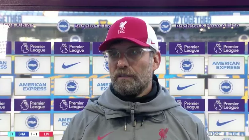 Watch: Klopp Takes Aim At TV Broadcasters & Chris Wilder After Brighton Draw