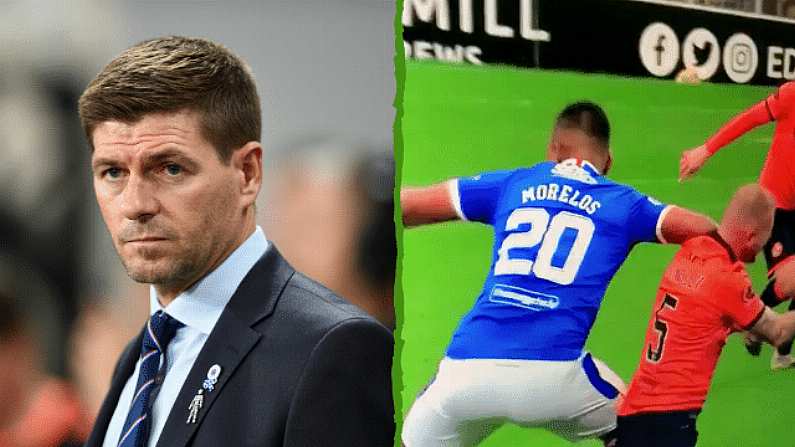 Steven Gerrard Insists Alfredo Morelos Did Not Elbow Opposition Player