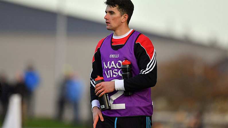 28 October 2018; Geelong AFL footballer and Dingle water carrier Mark O'Connor during the Kerry County Senior Club Football Championship Final match between Dr Crokes and Dingle at Austin Stack Park in Tralee, Kerry. Photo by Brendan Moran/Sportsfile