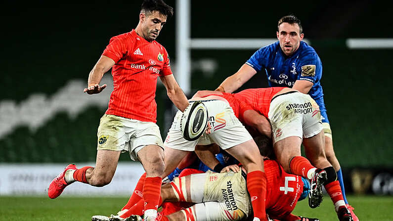 4 September 2020; Conor Murray of Munster during the Guinness PRO14 Semi-Final match between Leinster and Munster at the Aviva Stadium in Dublin. Photo by Ramsey Cardy/Sportsfile