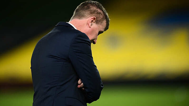 18 November 2020; Republic of Ireland manager Stephen Kenny during the UEFA Nations League B match between Republic of Ireland and Bulgaria at the Aviva Stadium in Dublin. Photo by Stephen McCarthy/Sportsfile