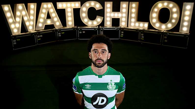 22 July 2020; Roberto Lopes of Shamrock Rovers at the launch of WATCHLOI, the SSE Airtricity League's new streaming platform, at Fuel Studios on Camden Street, Dublin. It is the league's first-ever streaming service which will deliver SSE Airtricity League Premier Division football to all supporters in Ireland and around the world. The Football Association of Ireland and RTE Sport, in collaboration with GAAGO, have partnered to deliver a world class streaming platform which will guarantee supporters can watch the #GreatestLeagueInTheWorld wherever they are on watchloi.ie. Photo by Stephen McCarthy/Sportsfile