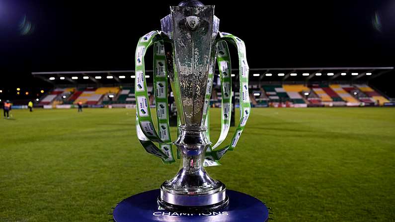 4 November 2020; A general view of the SSE Airtricity League Premier Division trophy prior to the SSE Airtricity League Premier Division match between Shamrock Rovers and St Patrick's Athletic at Tallaght Stadium in Dublin. Photo by Stephen McCarthy/Sportsfile