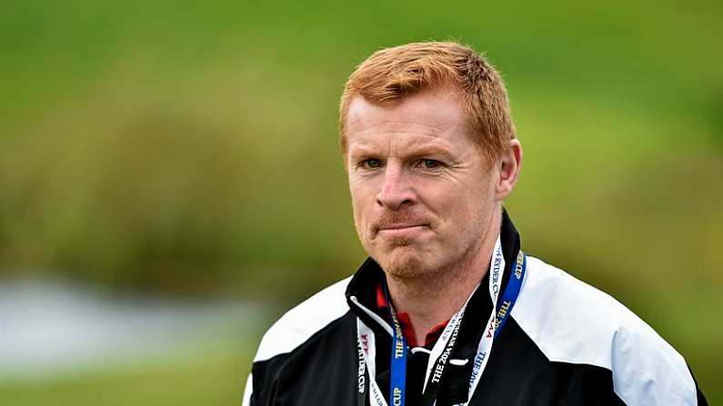 28 September 2014; Former Celtic FC manager Neil Lennon, watching Graeme McDowell, Team Europe, on the 15th green during his Singles Match against Jordan Spieth, Team USA. The 2014 Ryder Cup, Final Day. Gleneagles, Scotland. Picture credit: Matt Browne / SPORTSFILE