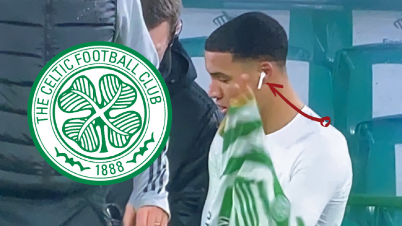 Here's The Reason Armstrong Okoflex Wore Airpods On The Celtic Bench