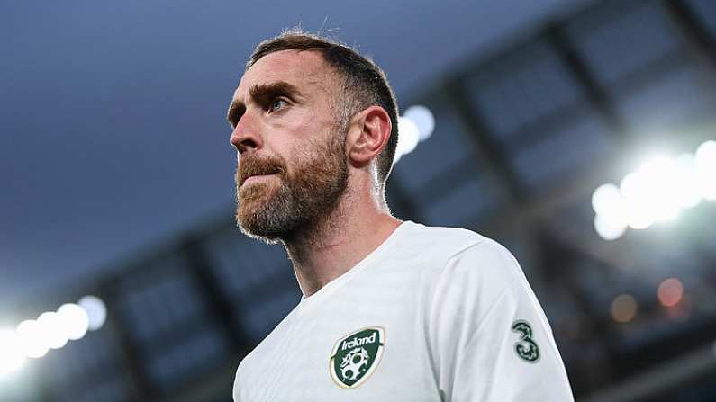 10 September 2019; Richard Keogh of Republic of Ireland prior to the 3 International Friendly match between Republic of Ireland and Bulgaria at Aviva Stadium, Lansdowne Road in Dublin. Photo by Stephen McCarthy/Sportsfile