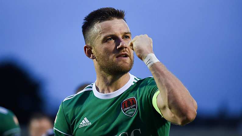 15 June 2018; Steven Beattie of Cork City celebrates following the SSE Airtricity League Premier Division match between Cork City and Bohemians at Turner's Cross in Cork. Photo by Eoin Noonan/Sportsfile