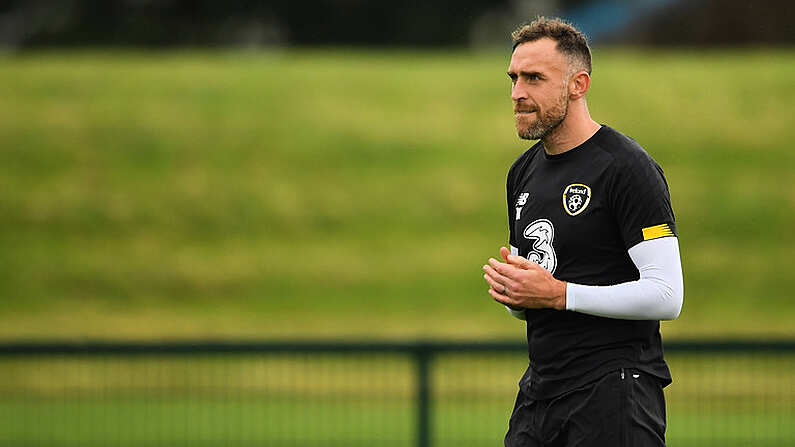 2 September 2019; Richard Keogh during a Republic of Ireland training session at the FAI National Training Centre in Abbotstown, Dublin. Photo by Seb Daly/Sportsfile