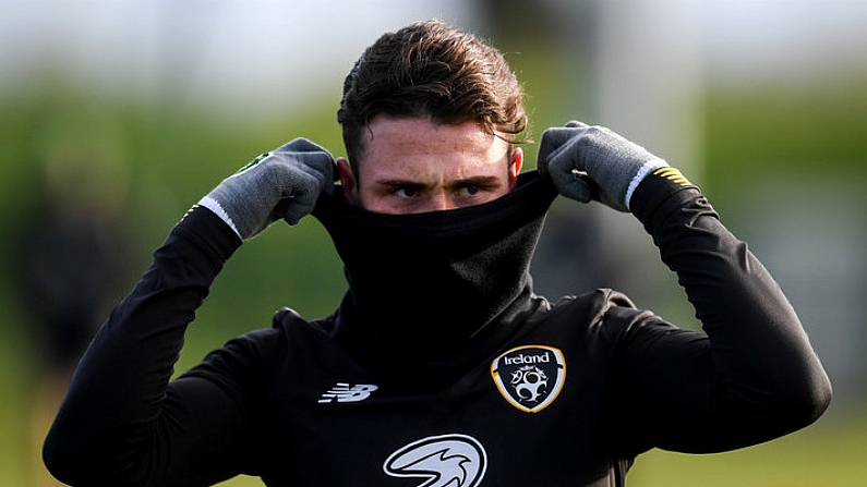 17 November 2019; Danny McNamara during a Republic of Ireland U21's training session at the FAI National Training Centre in Abbotstown, Dublin. Photo by Stephen McCarthy/Sportsfile