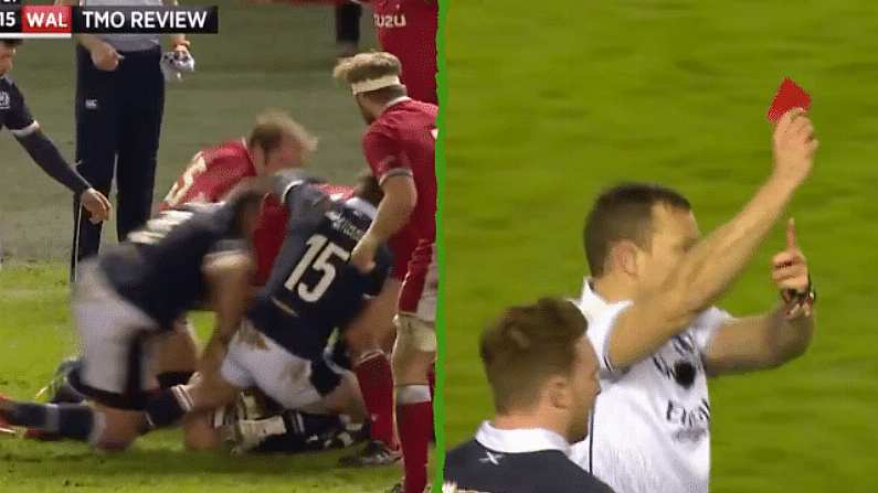 Watch: Scottish Prop Sent Off After Reckless Ruck Clear-Out Against Wales