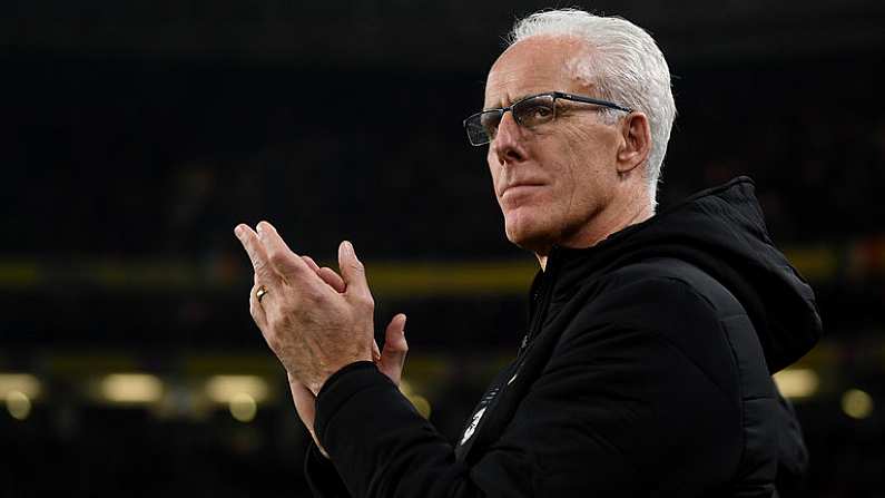 18 November 2019; Republic of Ireland manager Mick McCarthy during the UEFA EURO2020 Qualifier match between Republic of Ireland and Denmark at the Aviva Stadium in Dublin. Photo by Stephen McCarthy/Sportsfile