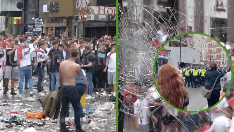 Watch: Ugly Scenes Emerge As England Fans Take Over London Ahead Of Euros Final