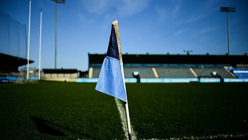 2 February 2020; A sideline flag flies in the wind prior to the Allianz Hurling League Division 1 Group B Round 2 match between Dublin and Laois at Parnell Park in Dublin. Photo by Brendan Moran/Sportsfile