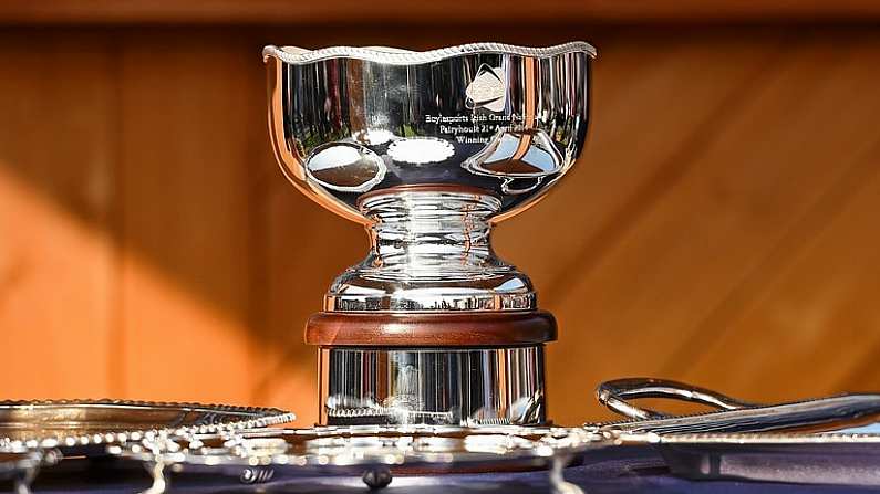 21 April 2014; The Boylesports Irish Grand National Steeplechase trophy for the winning owner. Fairyhouse Easter Festival, Fairyhouse, Co. Meath. Picture credit: Brendan Moran / SPORTSFILE