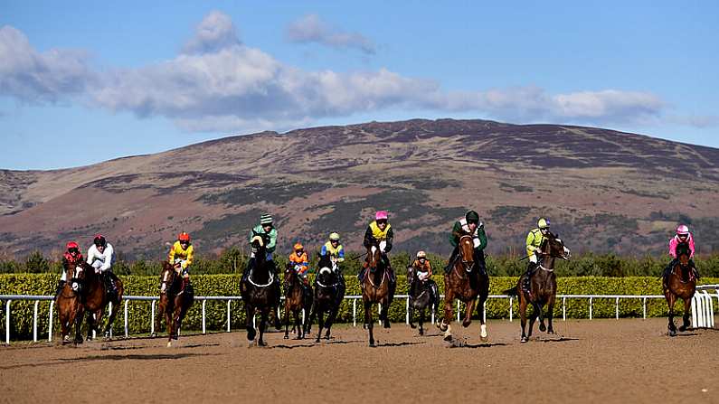 20 March 2020; Runner and riders during the Crowne Plaza Dundalk Race & Stay Handicap, which was null and void following a fall at Dundalk Racecourse in Co Louth. Photo by Sam Barnes/Sportsfile