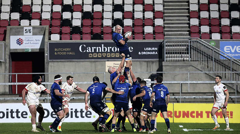 6 March 2021; Rhys Ruddock of Leinster during the Guinness PRO14 match between Ulster and Leinster at Kingspan Stadium in Belfast. Photo by John Dickson/Sportsfile