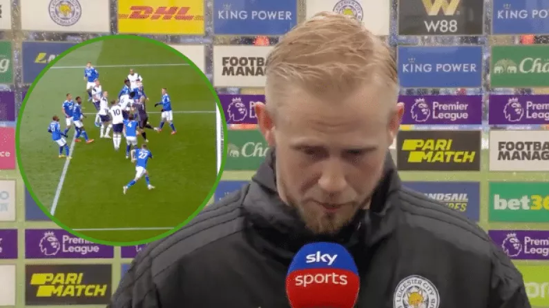 Kasper Schmeichel Was Fuming About Refereeing Decisions During Spurs Loss