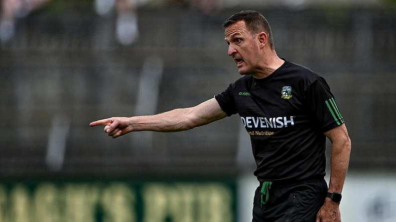 13 June 2021; Meath manager Andy McEntee in the closing stages of the Allianz Football League Division 2 semi-final match between Kildare and Meath at St Conleth's Park in Newbridge, Kildare. Photo by Piaras O Midheach/Sportsfile