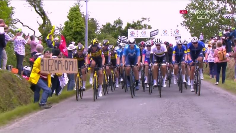 Sign-Wielding Numpty Brings Down Entire Peloton At Tour De France