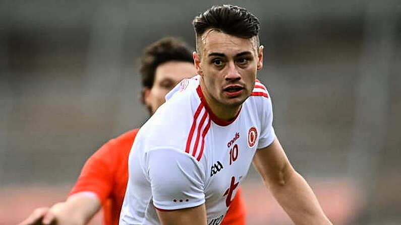 22 May 2021; Paul Donaghy of Tyrone during the Allianz Football League Division 1 North Round 2 match between Armagh and Tyrone at Athletic Grounds in Armagh. Photo by Ramsey Cardy/Sportsfile