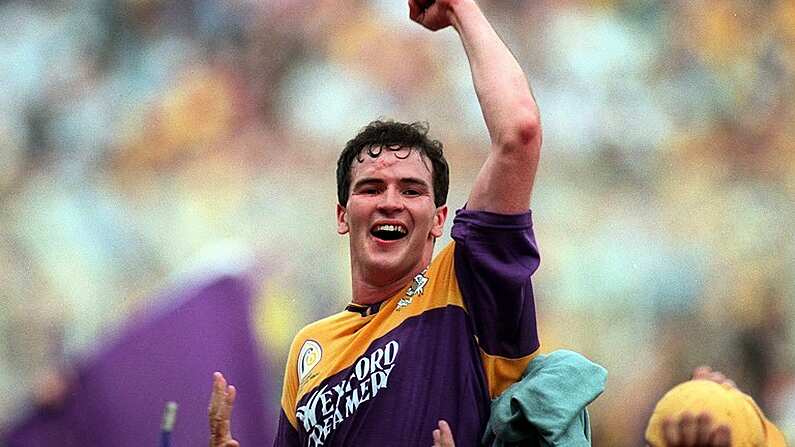 1 September 1996; Adrian Fenlon of Wexford celebrates his side's victory after the GAA All-Ireland Senior Hurling Championship Final match between Wexford and Limerick at Croke Park in Dublin. Photo by Ray McManus/Sportsfile