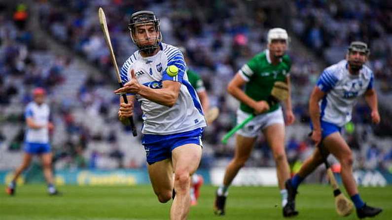 7 August 2021; Jamie Barron of Waterford during the GAA Hurling All-Ireland Senior Championship semi-final match between Limerick and Waterford at Croke Park in Dublin. Photo by Ray McManus/Sportsfile