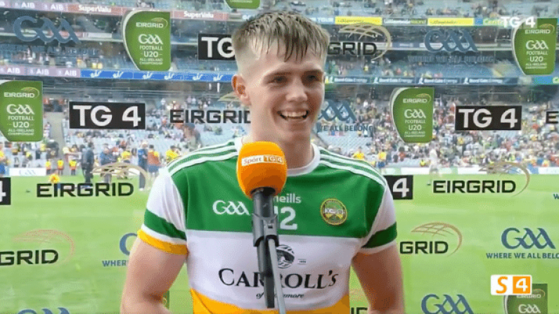 Watch: Offaly's Cathal Donoghue In Shock After U20 All-Ireland Triumph