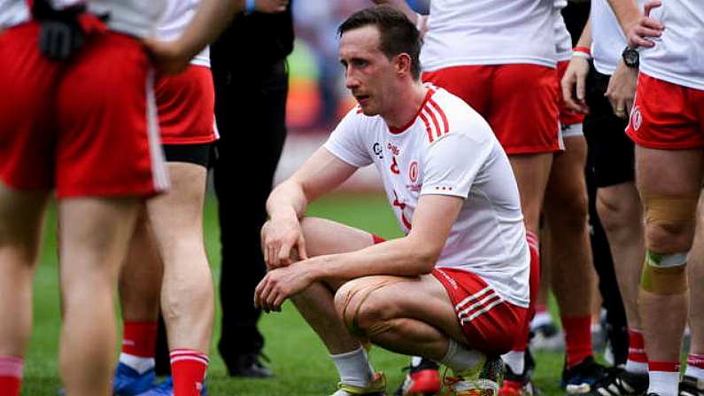 2 September 2018; Colm Cavanagh of Tyrone dejected after the GAA Football All-Ireland Senior Championship Final match between Dublin and Tyrone at Croke Park in Dublin. Photo by Piaras O Midheach/Sportsfile