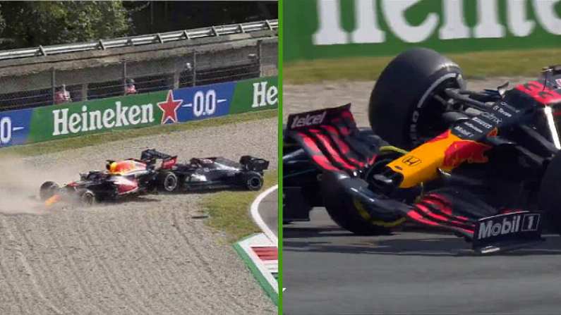 Watch: Hamilton And Verstappen Collide Again At Italian Grand Prix