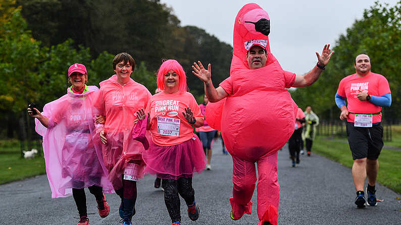 19 October 2019; Participants during the Great Pink Run with Glanbia, which took place in Dublins Phoenix Park on Saturday, October 19th 2019. Over 10,000 men, women and children took part in both the 10K challenge and the 5K fun run across three locations, raising over 600,000 to support Breast Cancer Irelands pioneering research and awareness programmes. The Kilkenny Great Pink Run will take place on Sunday, 20th and the inaugural Chicago run took place on October, 5th in Diversey Harbor. For more information go to www.breastcancerireland.com. Photo by Sam Barnes/Sportsfile