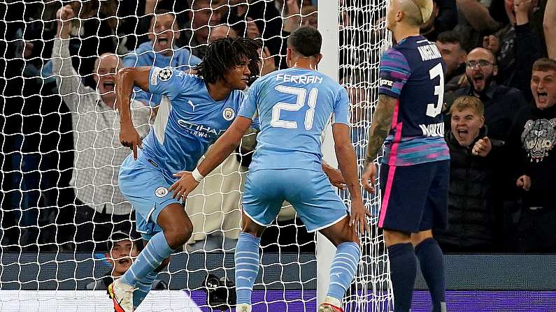 Manchester City's Nathan Ake has dedicated his goal against Leipzig to his father,  PA Wire/PA Images