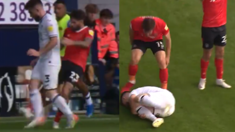 Henri Lansbury Somehow Avoided A Red Card For Wild Kick On Ryan Manning