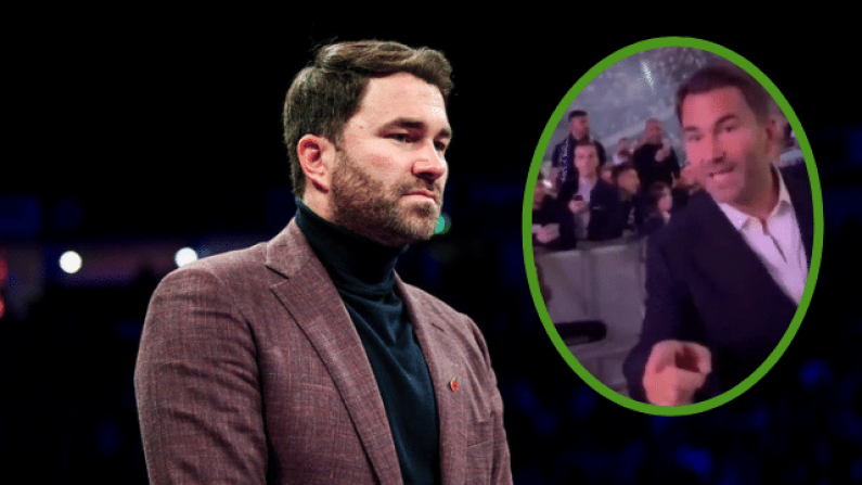 Watch: Eddie Hearn Was Fuming With Comment From Fan After Joshua Loss