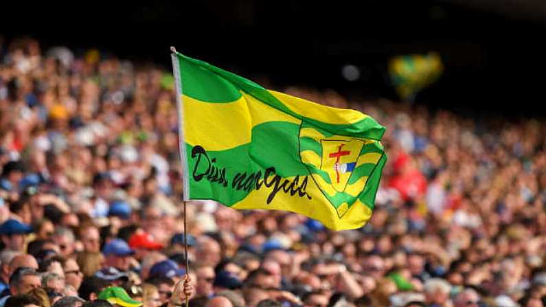 14 July 2018; A Donegal flag flutters in the wind during the GAA Football All-Ireland Senior Championship Quarter-Final Group 2 Phase 1 match between Dublin and Donegal at Croke Park in Dublin. Photo by Ray McManus/Sportsfile