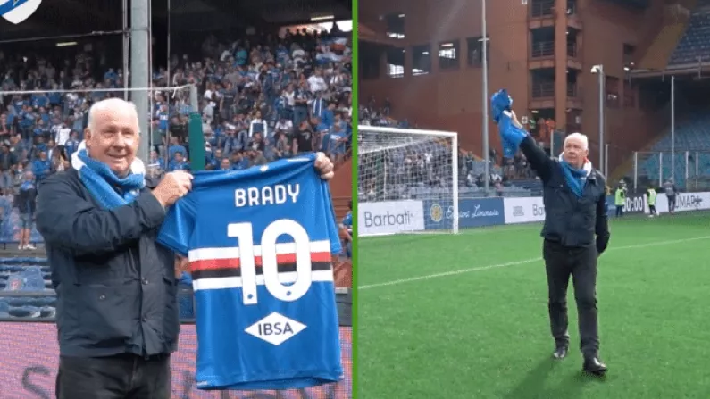 Liam Brady Received A Hero's Welcome On Return To Sampdoria Yesterday