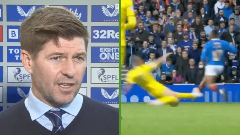 Steven Gerrard Was Fuming After Red Card Challenge In Hibs Win