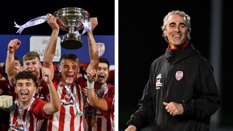 Jim McGuinness Helps Derry City U19s To Enda McGuill Cup Victory