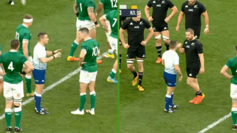 Watch: All Blacks Hooker Gets Telling Off From Referee For Johnny Sexton Comment