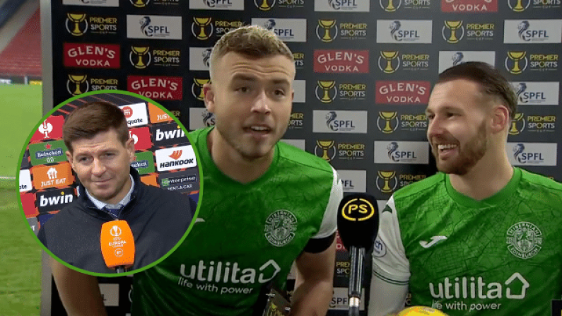 Hibernian Player Has A Cheeky Dig At Steven Gerrard After Rangers Win