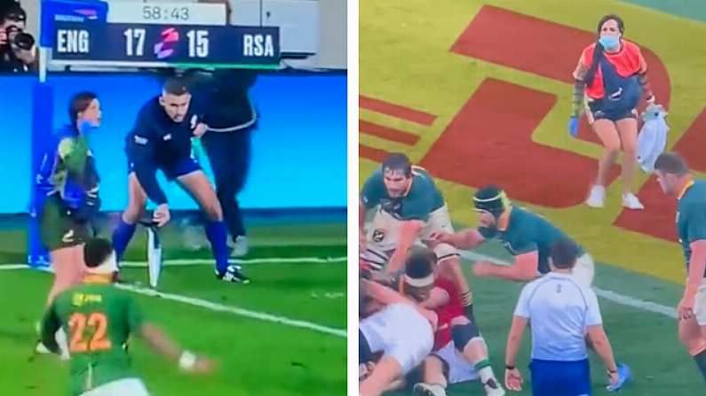 South Africa's Physio Was Very Close To The Action Saturday At Twickenham