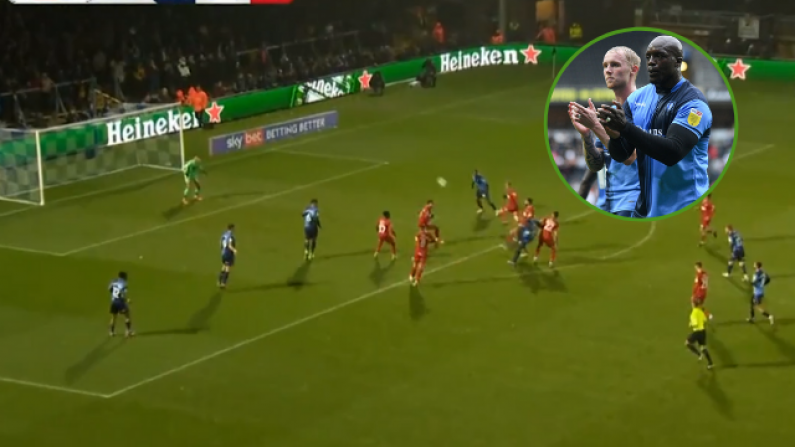 Watch: Just Bayo Akinfenwa Lobbing The Keeper From Outside The Penalty Box